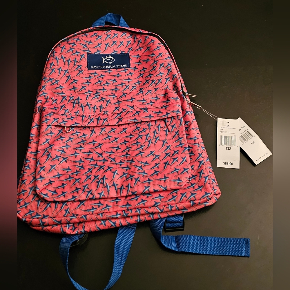 New Southern Tide Vibrant Pink and Blue Backpack